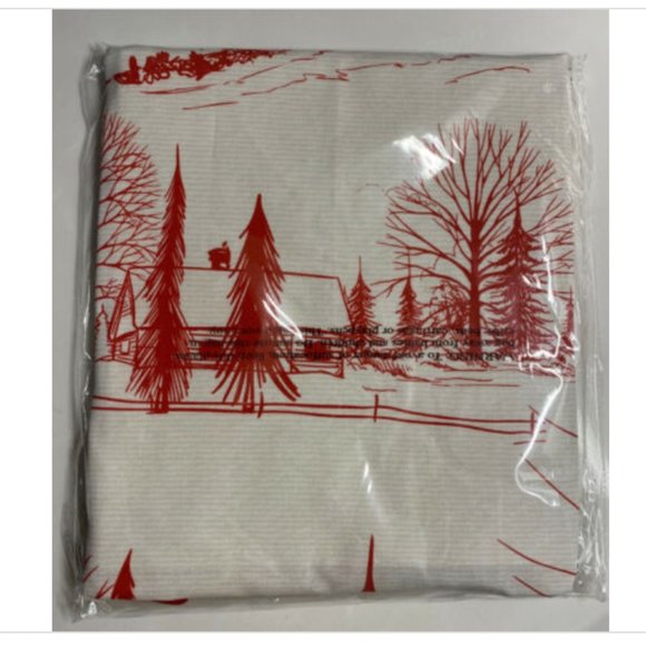 Michel Design Works Chef's Apron "Santa's Eve" Christmas/Holiday Red & White - Picture 2 of 4